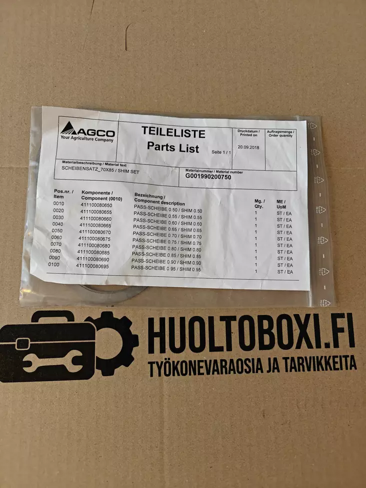 Alkuperäinen, G001990200750 - Fendt traktoreiden voimansiirron osat - 310600001 - 1