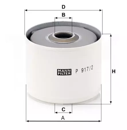 Mann-Filter, P917/2x, P 917/2 x, 1909100 - Case työkoneiden moottorin osat - 300100002 - 2