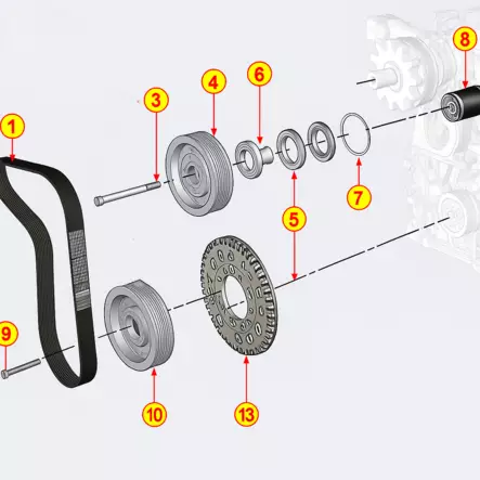 CRANKSHAFT PULLEY - Kohler työkoneiden moottorin varaosat - ED0069754520-S - 2