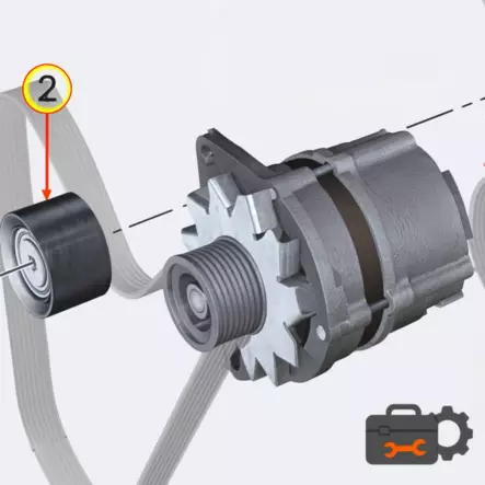 JOCKEY PULLEY - Kohler KDI2504-TCR moottorin varaosat - ED0041100610-S - 2