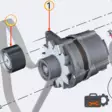 ALTERNATOR 14V 100A POLY V - Kohler KDI2504-TCR moottorin varaosat - ED0011574220-S - 6