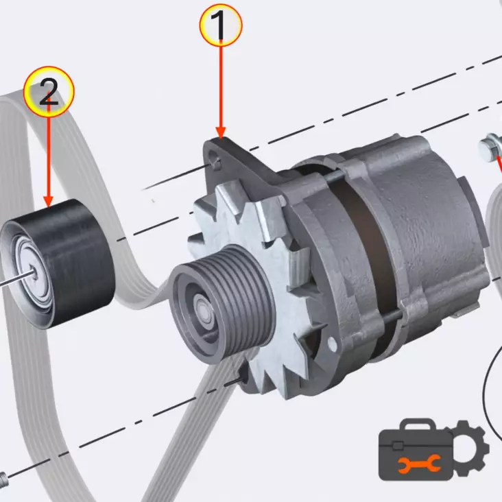 JOCKEY PULLEY - Kohler KDI2504-TCR moottorin varaosat - ED0041100610-S - 1