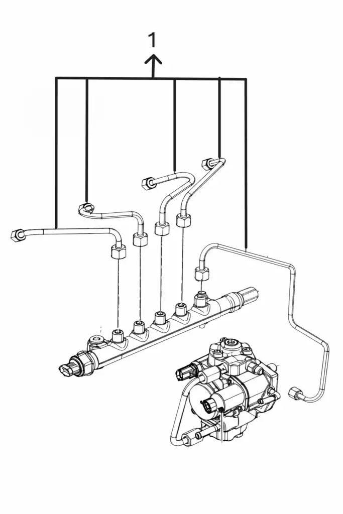 KIT HP INJECTION PIPES - Kohler KDI2504-TCR moottorin varaosat - ED0093764170-S - 1