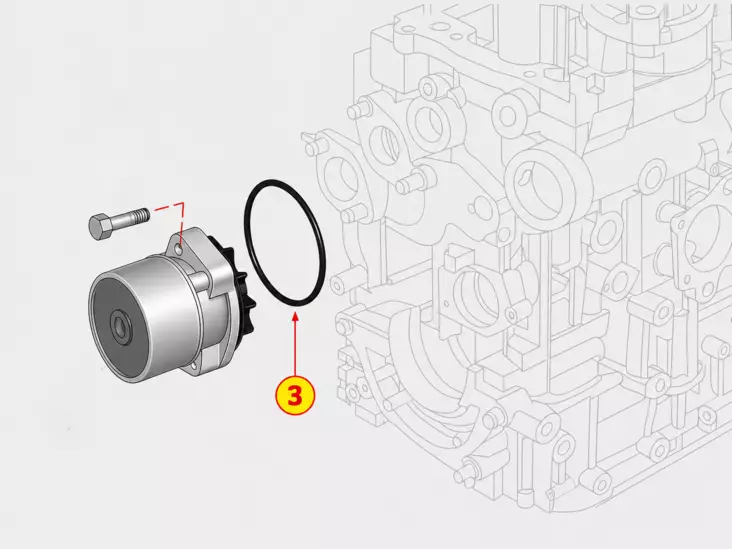 WATER PUMP QUADRING - Kohler KDI3404-TCR moottorin varaosat - ED0012004200-S - 1